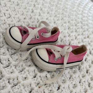Converse Pink and White Low-Top Sneakers